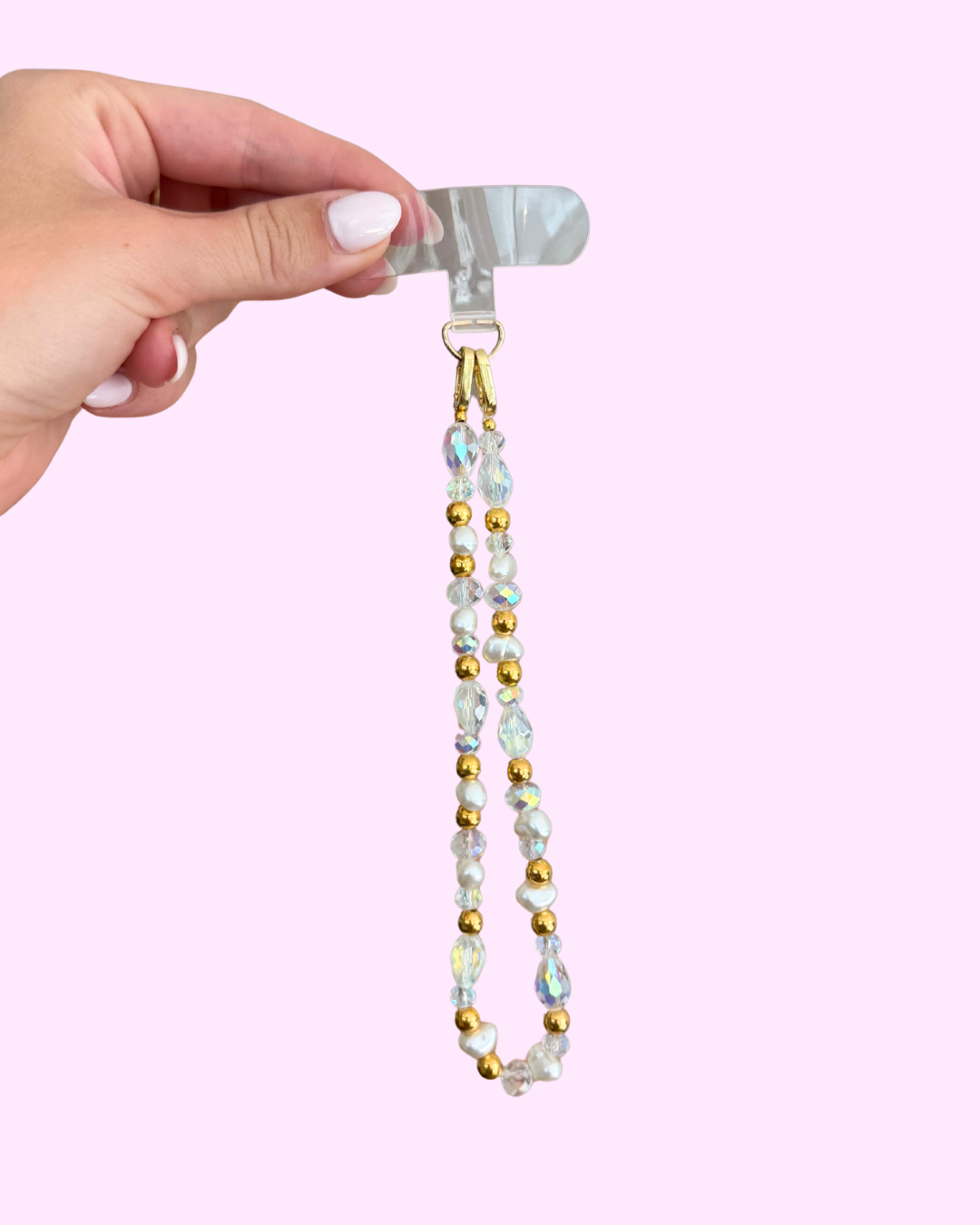 Gold and Pearl Phone Chain