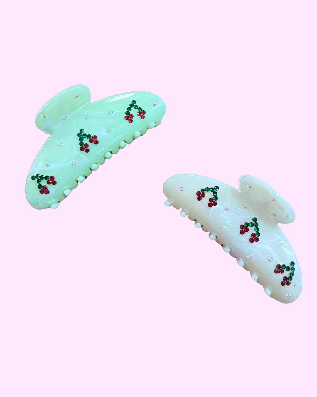 Cherry Bedazzled Claw Clip