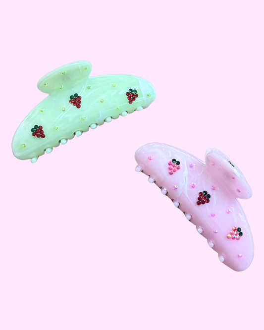 Strawberry Bedazzled Claw Clip
