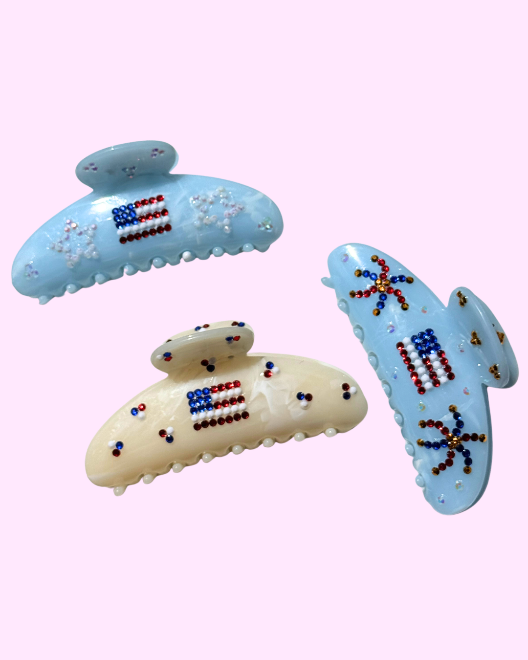 All American Bedazzled Claw Clip