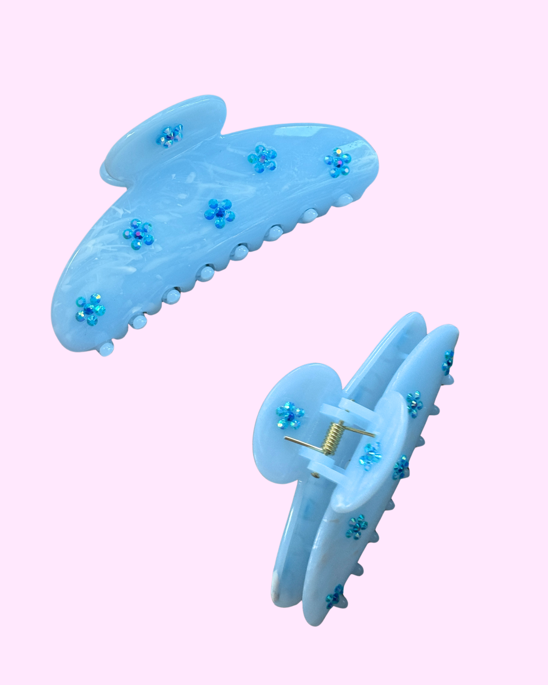 Flower Bedazzled Claw Clip
