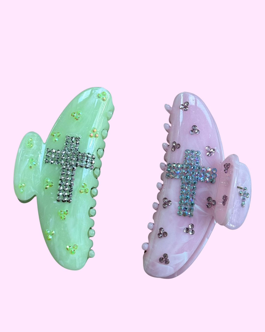 Bedazzled Cross Claw Clip